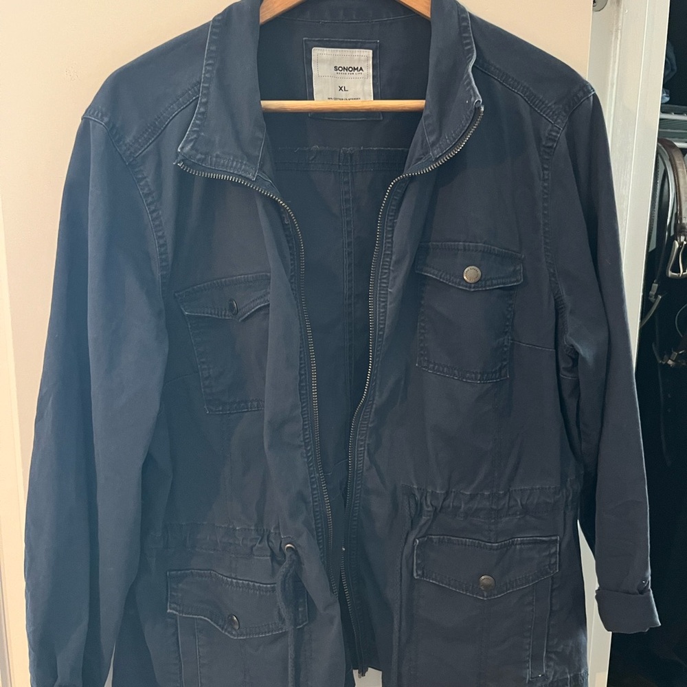 Sonoma Black Utility Jacket with Stand-Up Collar
